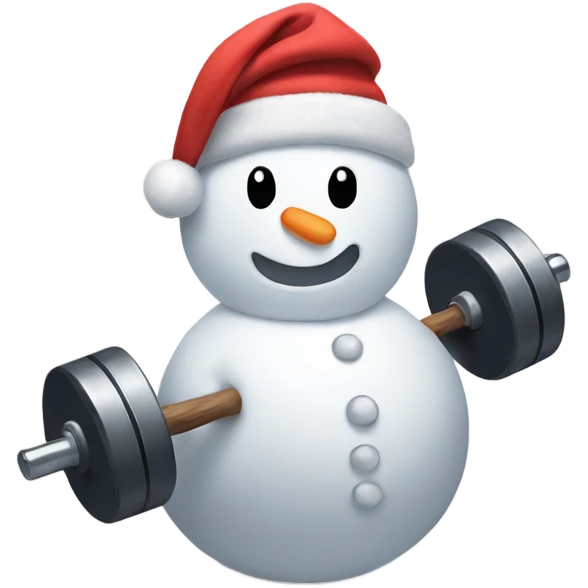 Snowman lifting a dumbbell  emoji