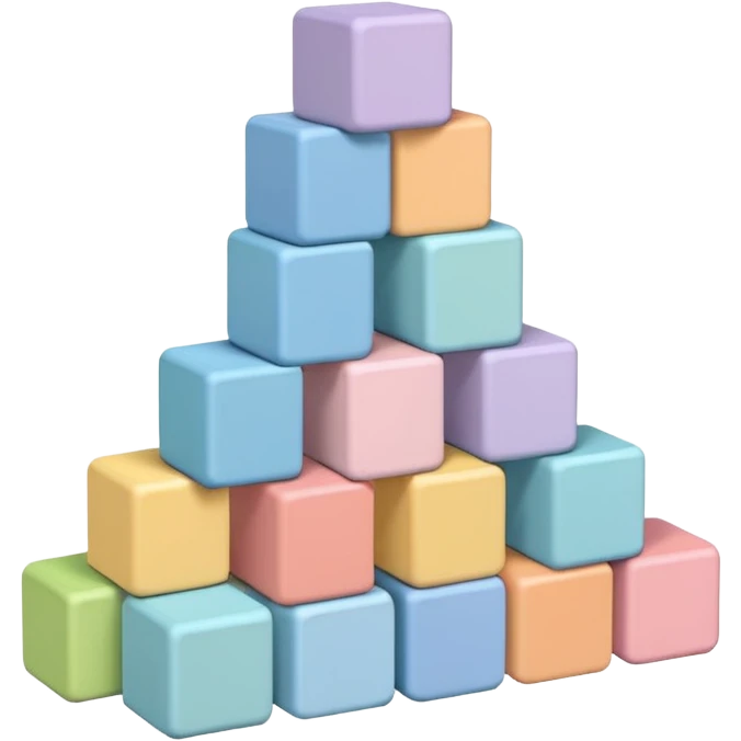Pastel colored educational wood toy blocks stacked  emoji
