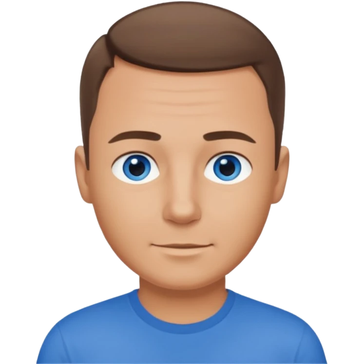 dad with very short shaved brown hair and blue eyes emoji emoji