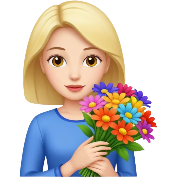 woman holding a bouquet of flowers
 emoji