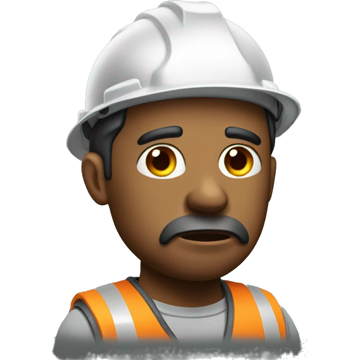 Very disappointed construction worker emoji