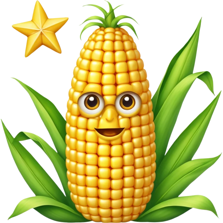 Corn with star eyes emoji