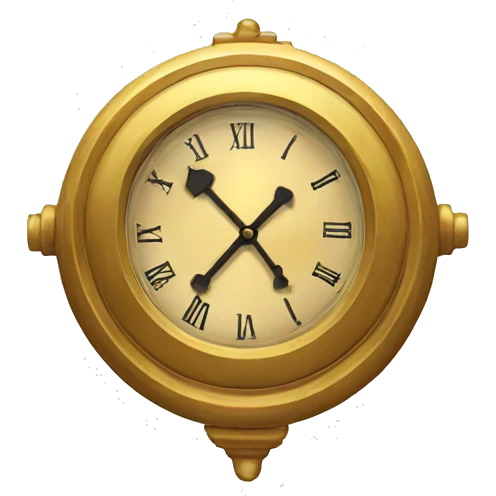 Gold clock emoji