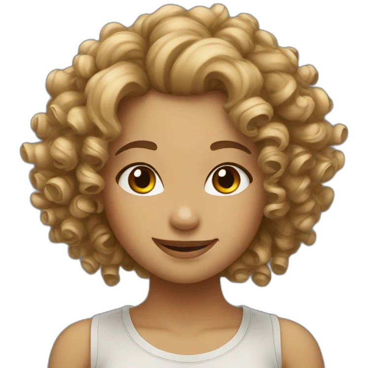 satisfaction girl curly haired emoji