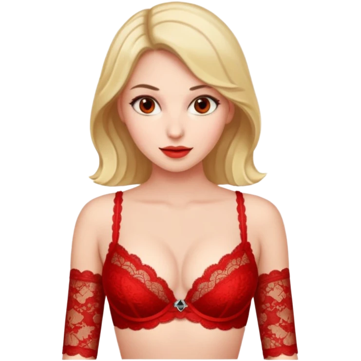 woman with red bra emoji