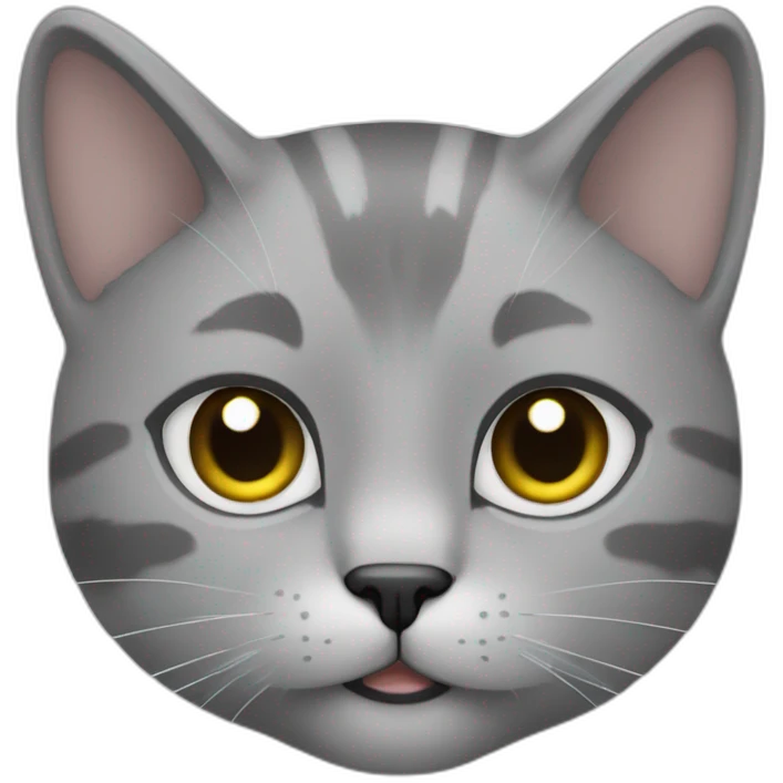 Gato gris lindo emoji
