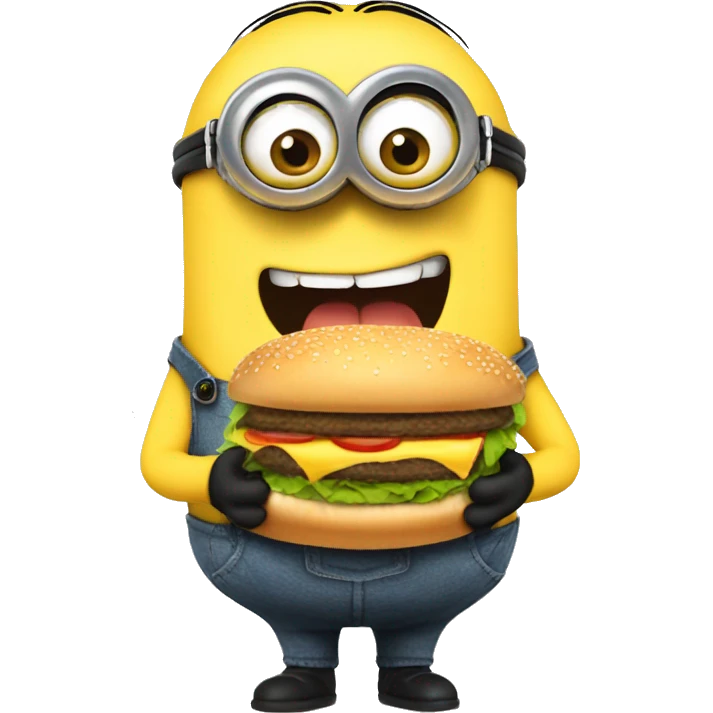 Minion eating hamburger emoji