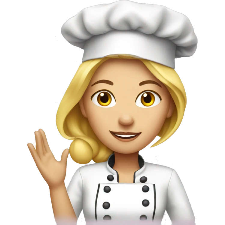 Blonde female chef salute  emoji