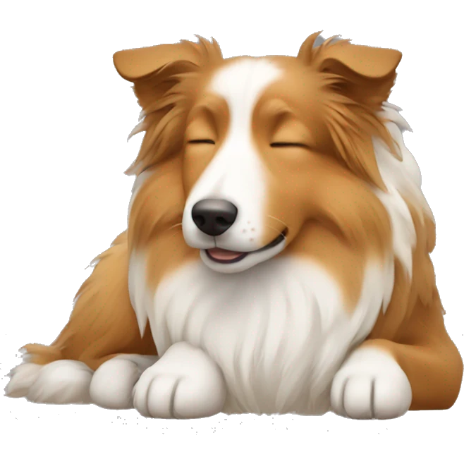 sleeping shetland sheepdog emoji