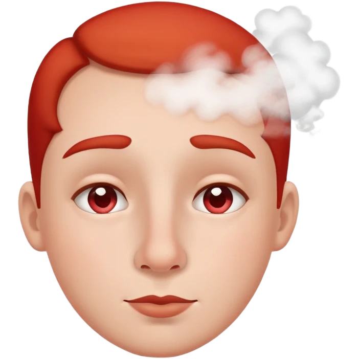face with steam coming from nose and red cheeks emoji