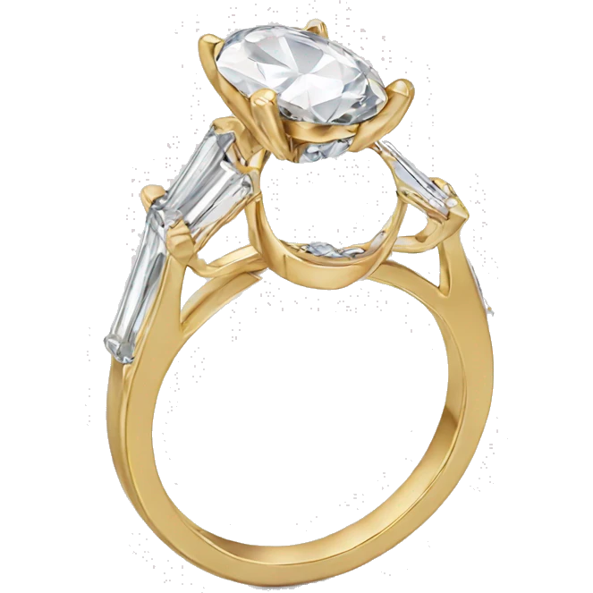 gold engagement ring with oval diamond  emoji