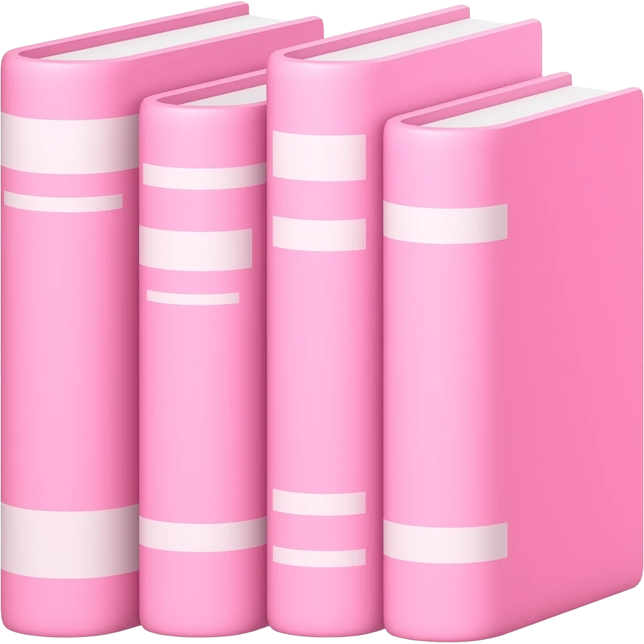 libros rosado con un fonendo rosado junto emoji