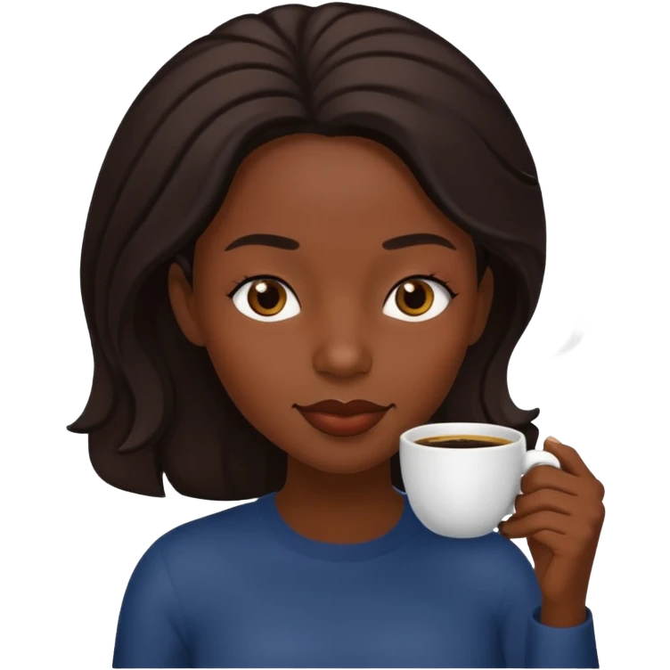 black woman sipping coffee emoji
