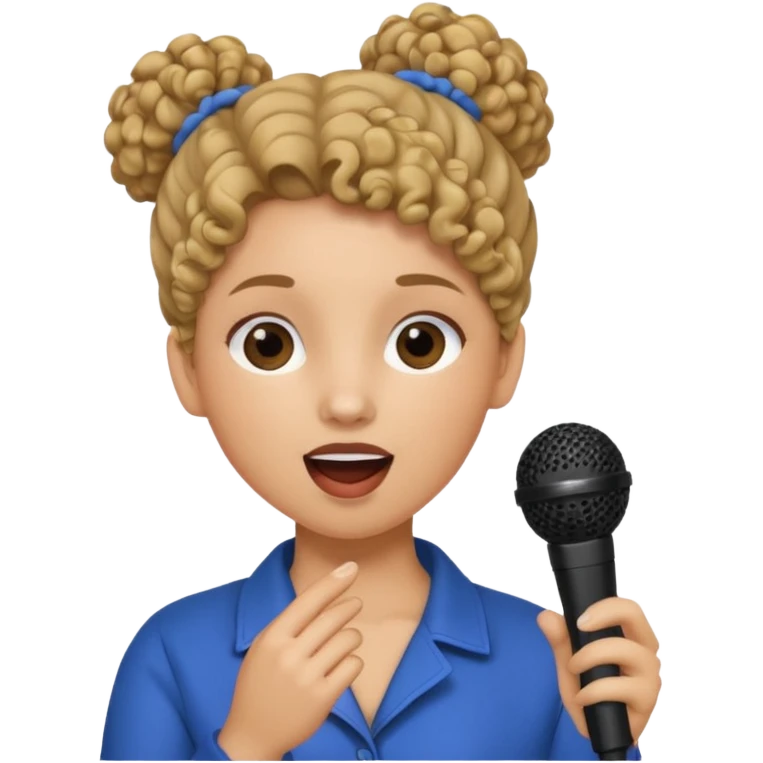 curly bunnie singing , holding mic emoji