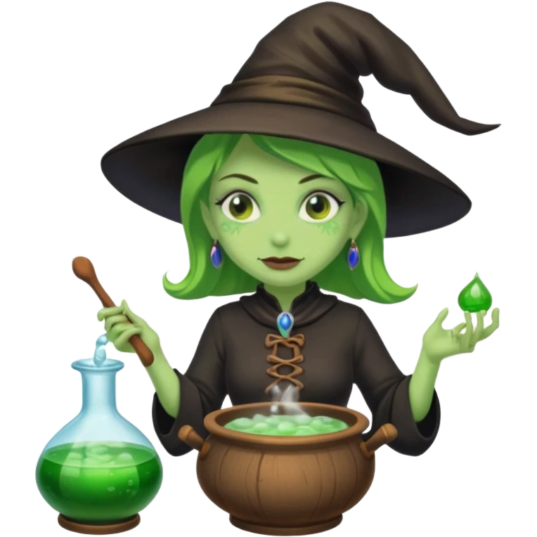 green witch cooking potion emoji