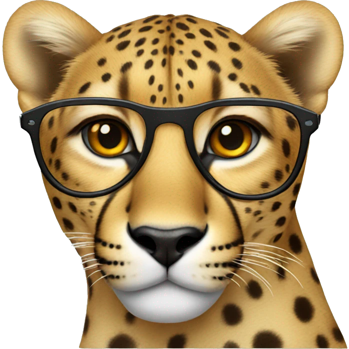 cheetah wearing glasses emoji