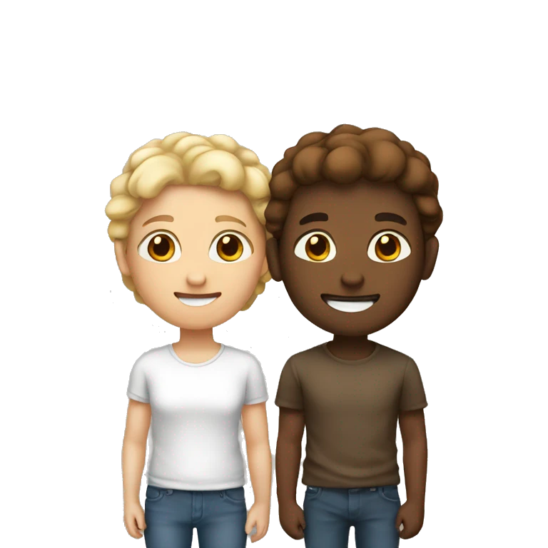Two bestfriends one white one brown emoji
