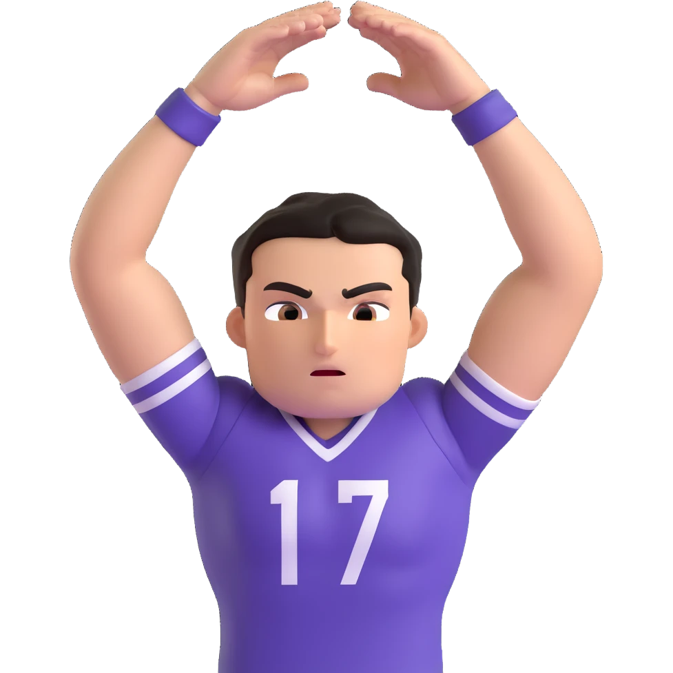 male football player doing a mask celebration with both hands raised in front of face forming a mask shape, intense confident expression like a superhero or villain Bane from Batman, short dark hair, sporty jersey, slightly flexed arms, clean and minimal emoji style suitable for messaging apps emoji