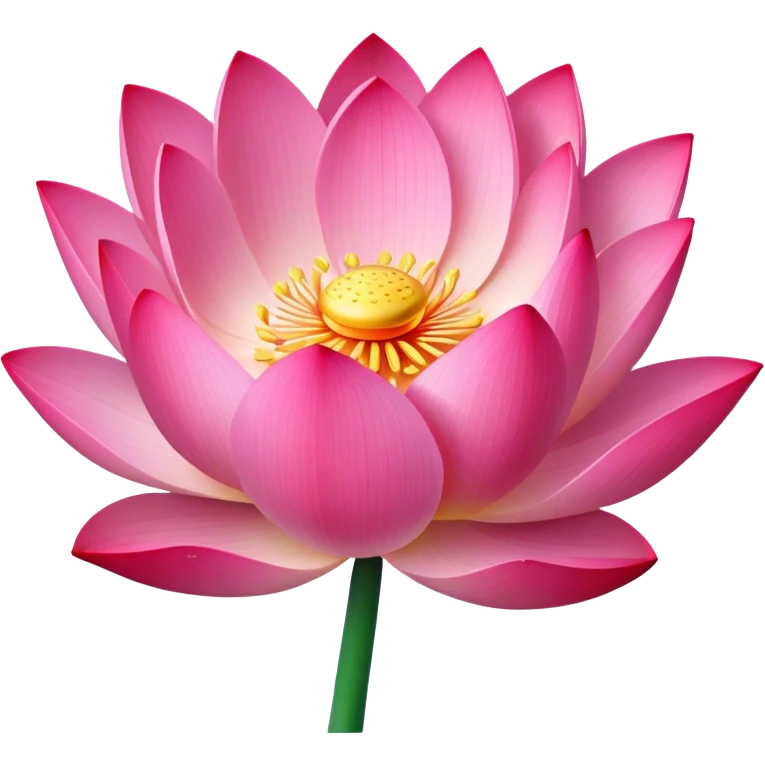 single Pink Lotus, straight stem emoji