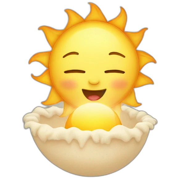 The sun with the face of a baby emoji