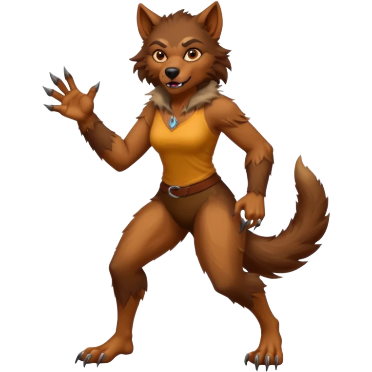 Female werewolf full body emoji