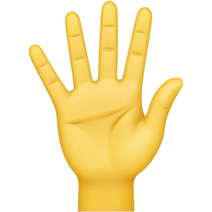 raised hand (stop gesture) but only the index finger pointing up, other fingers closed yellow emoji style  emoji