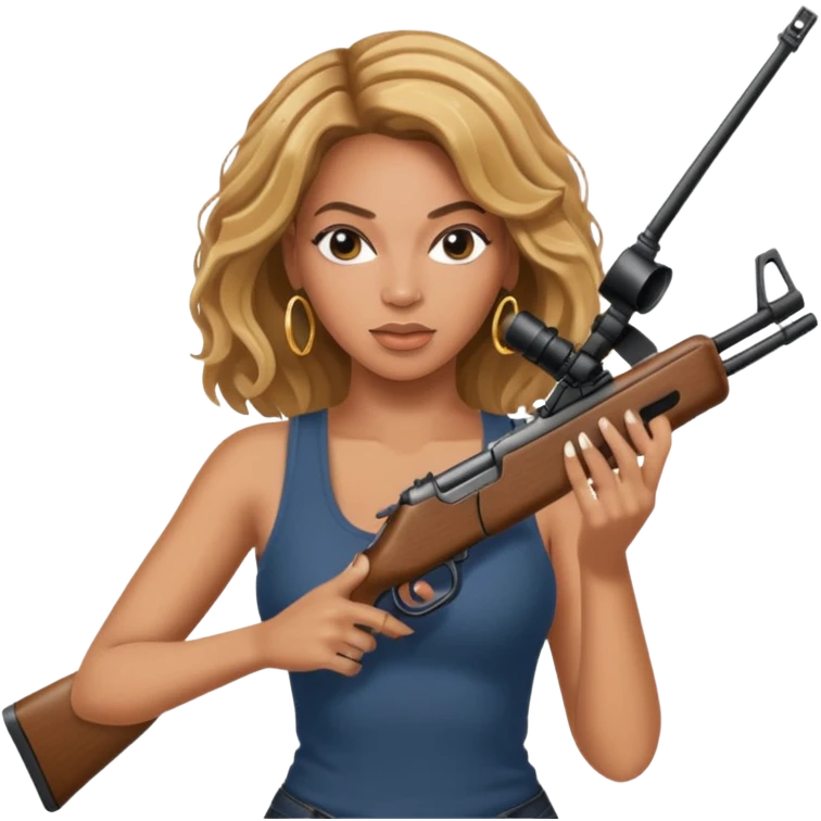 Beyonce shooting riffle  emoji