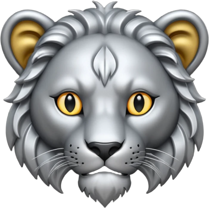 Black silver Leon head emoji