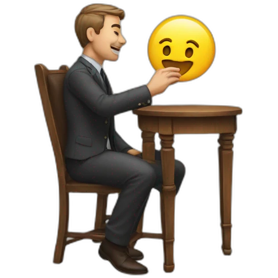 Man touching the thing in a chair emoji