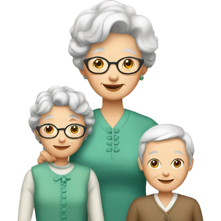 Granny with family emoji