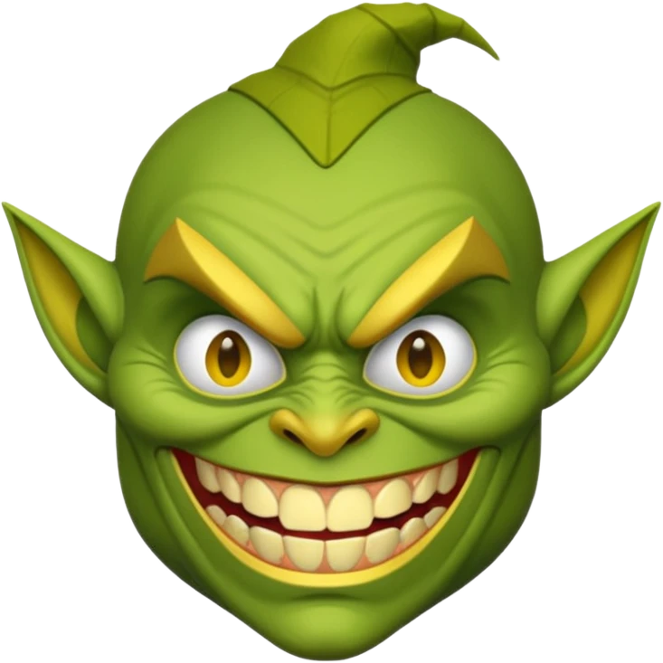 Green ugly goblin with yellow teeth and its fat  emoji