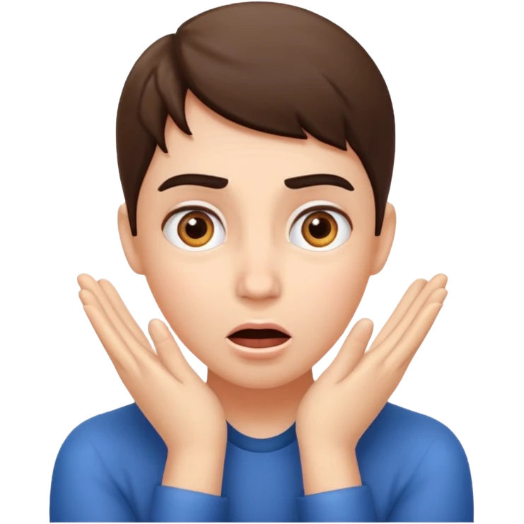 suprised angle, hands on cheeks emoji