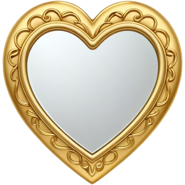 decorative gold heart mirror emoji