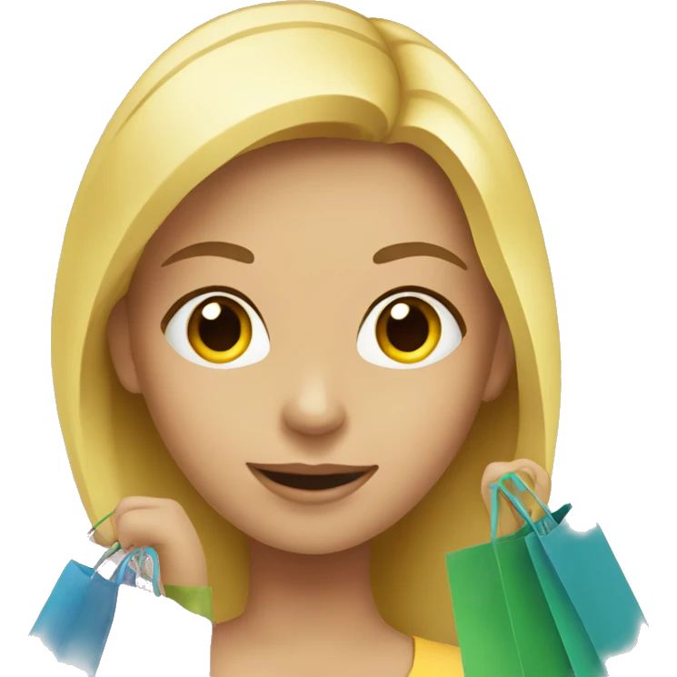 blond girl with shopping bags  emoji
