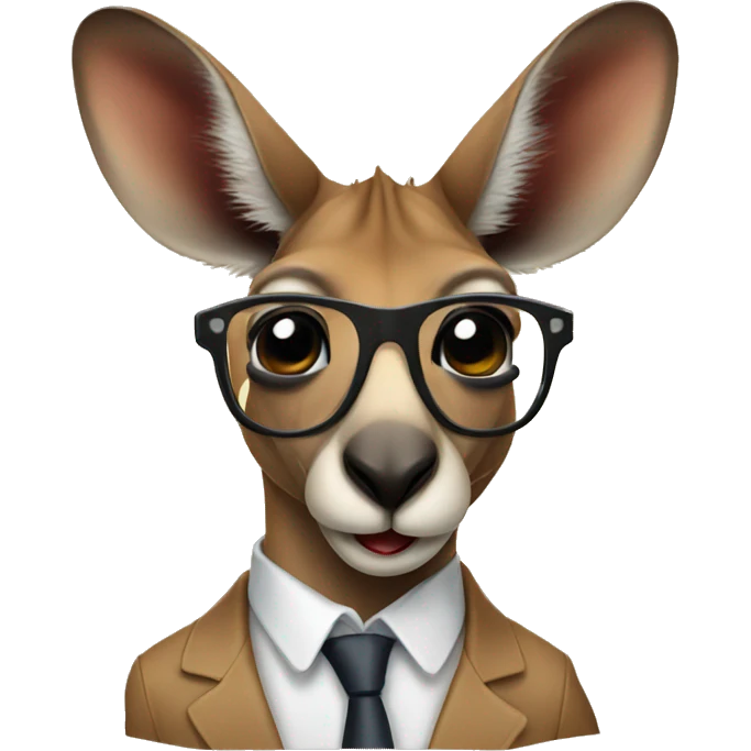 A kangaroo wearing glasses emoji