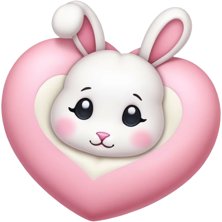 A pink heart with a white bun emoji