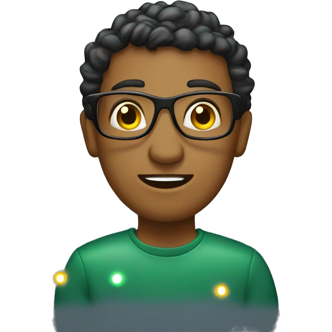 IT Nerd with Christmas lights on computer emoji