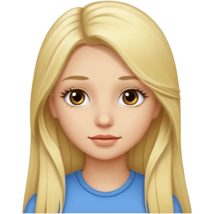 A blonde girl, long hair and long eye lashes emoji