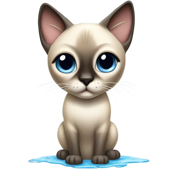 Siamese cat showering emoji