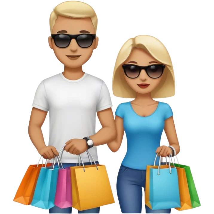 Shopping man and woman emoji