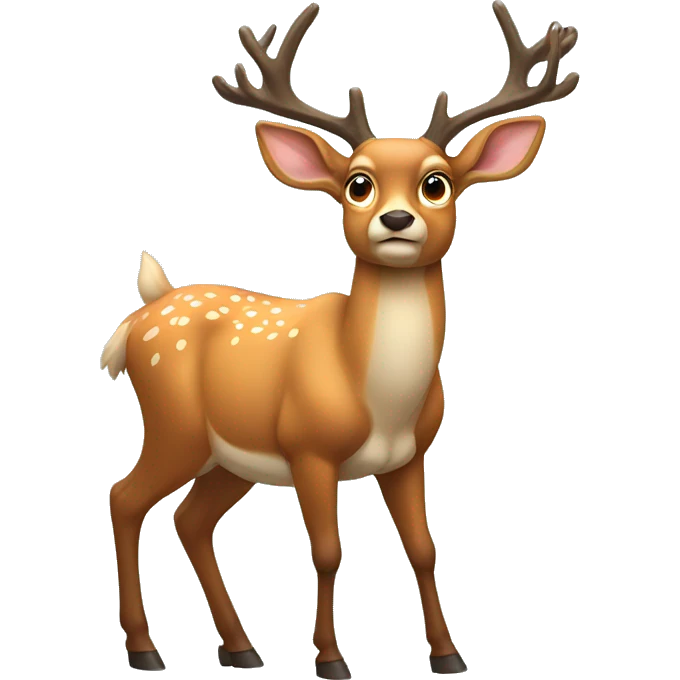 very sceptical deer emoji