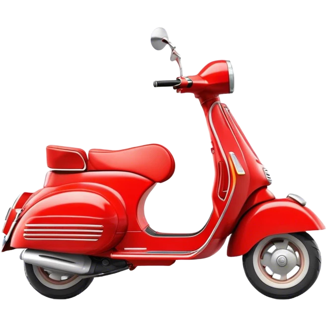 Cinematic Realistic Vespa Pop Culture Emoji, depicted as a sleek vintage scooter symbolizing Italian style rendered with dynamic detail and retro lighting. emoji