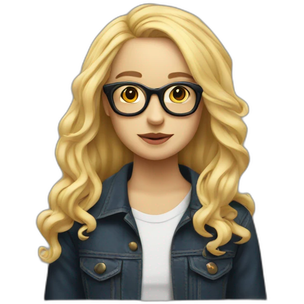 blond girl with glasses and long hair with mac miller emoji