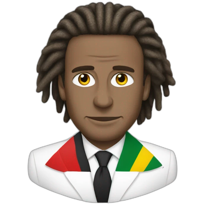 president macron with rasta cut emoji