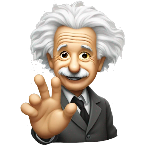 albert einstein vawes hand smiling emoji
