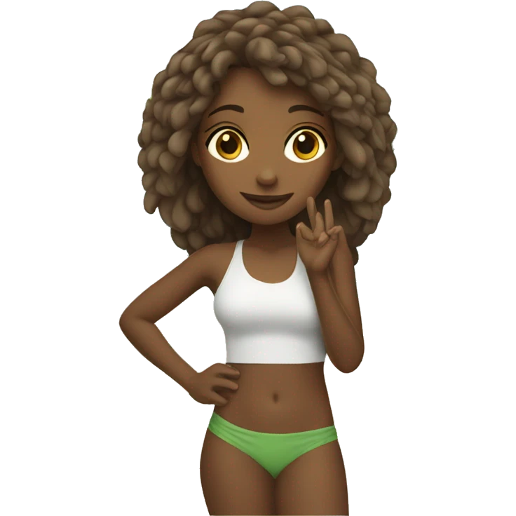 girl with palm tree on the beach emoji