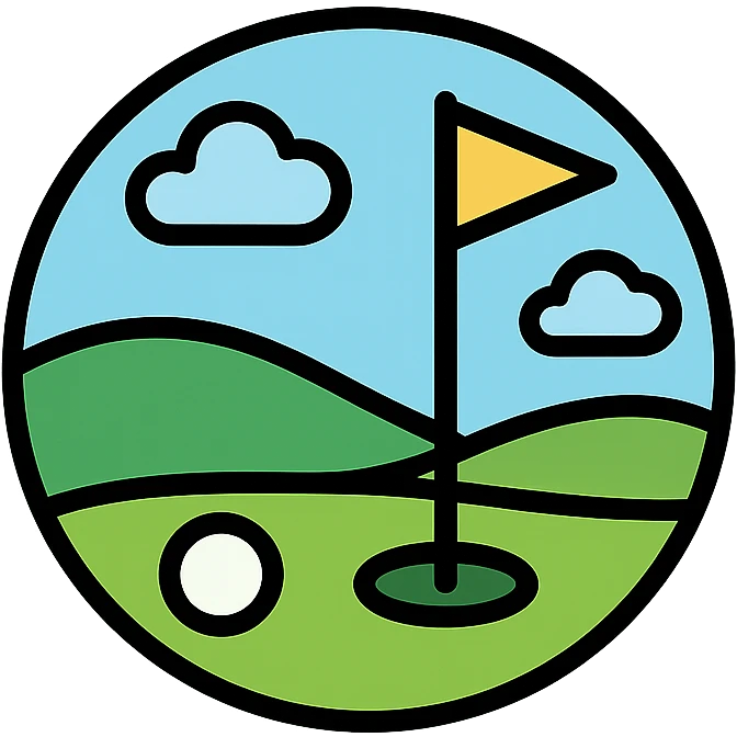 simple and iconic park golf course landscape icon emoji