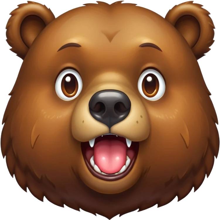 Jaw dropping bear drooling  emoji