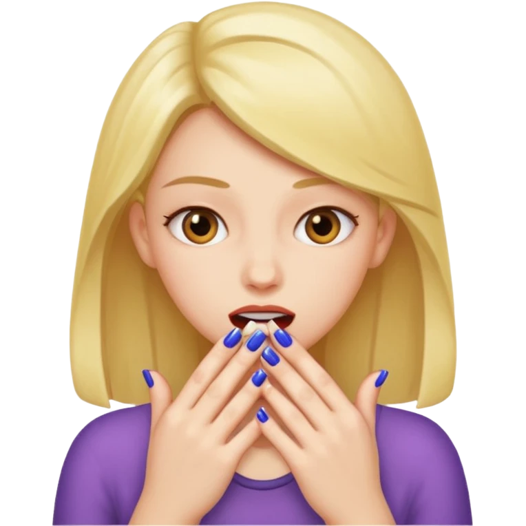 girl bitting her nails emoji