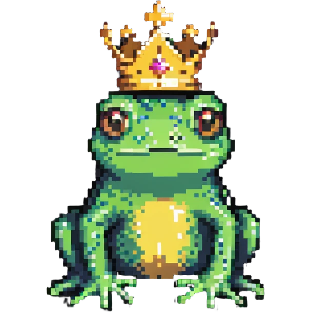 Tiny crowned frog emoji